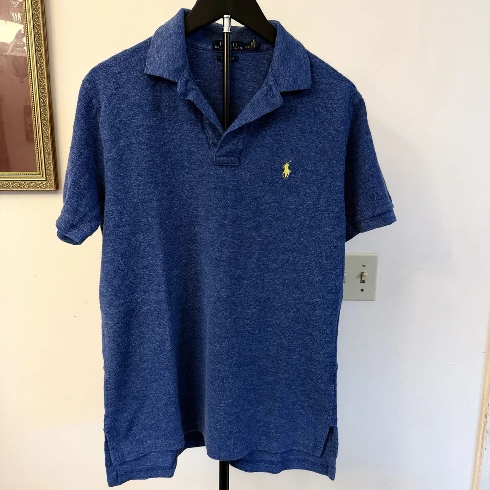 Polo Ralph Lauren Polo Shirt Blue Short Sleeve Sz Medium